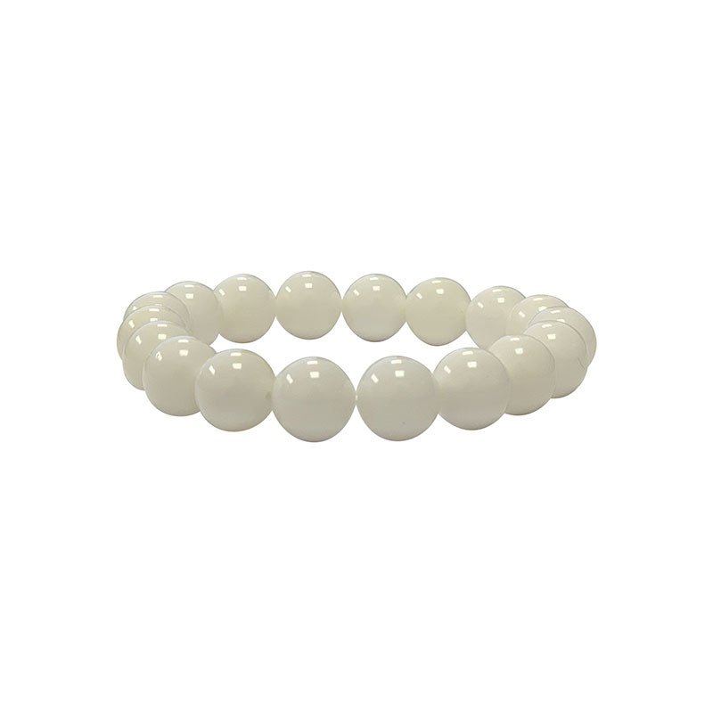 Bracelet white shell (bénitier) boules 4 à 12 mm
